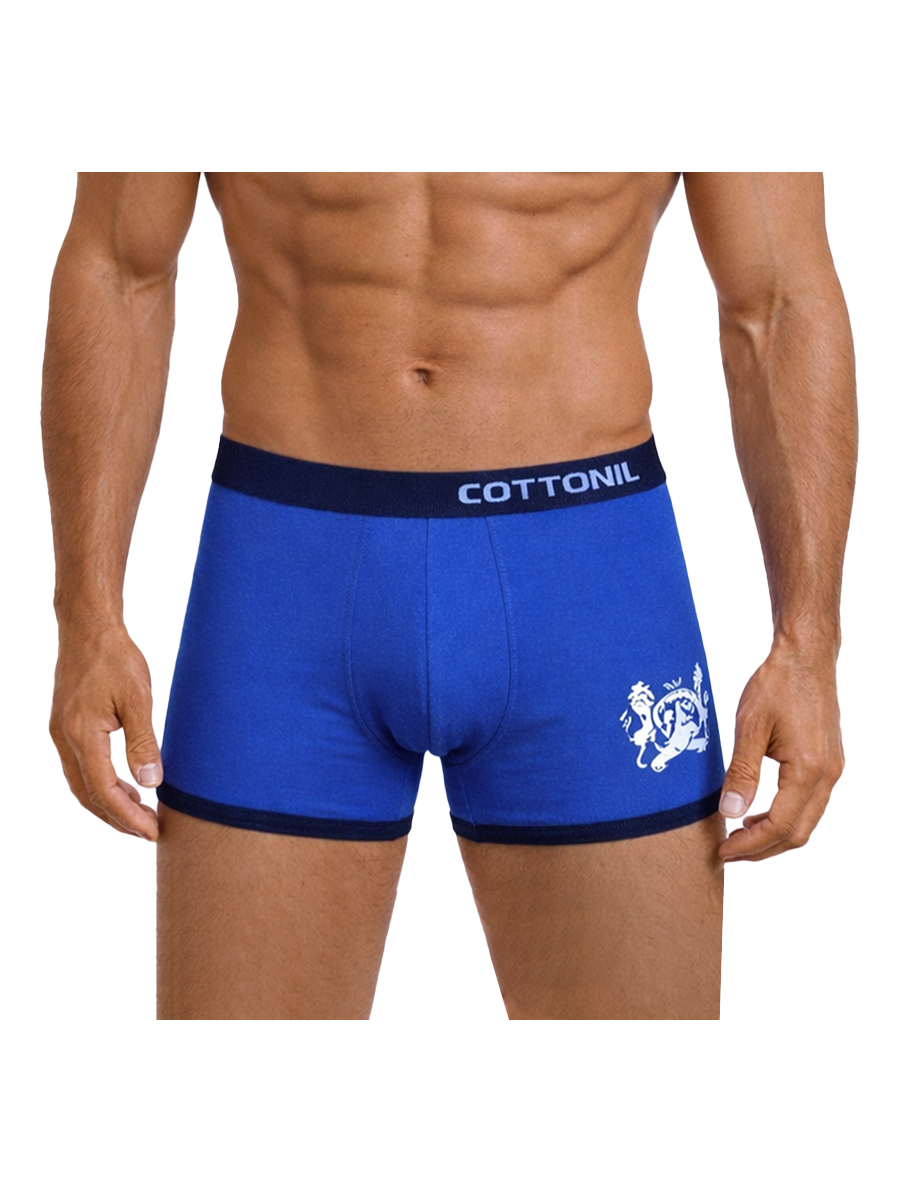 COTTONIL Men's Cotton Relax Boxer Briefs - Mid Blue
