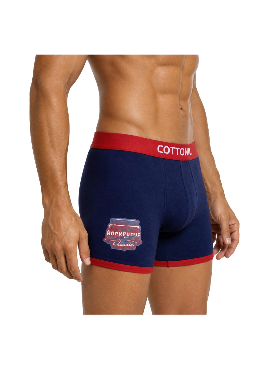 COTTONIL Men's Cotton Relax Boxer Briefs - Navy