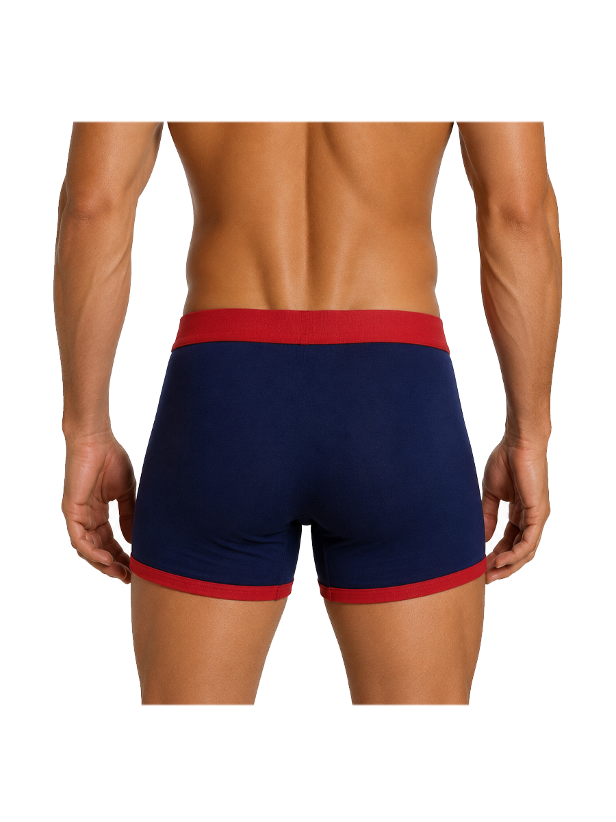 COTTONIL Men's Cotton Relax Boxer Briefs - Navy