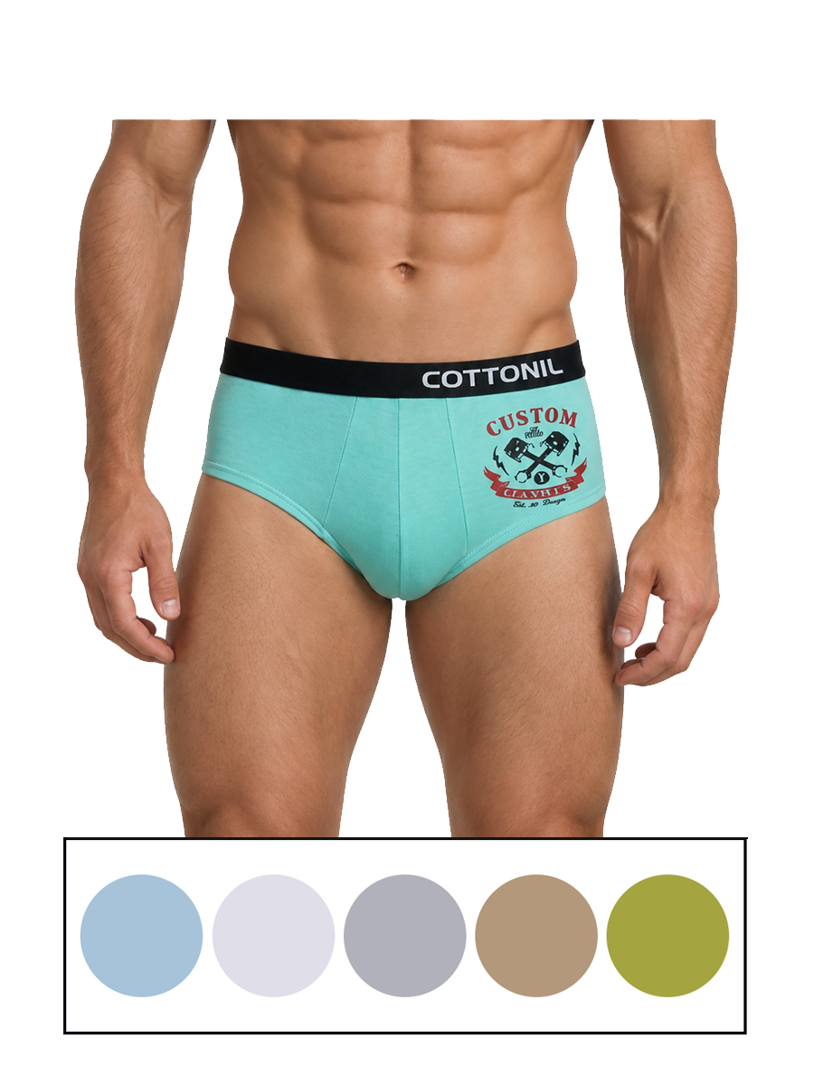 COTTONIL Men's Cotton Relax Briefs - Light Colors