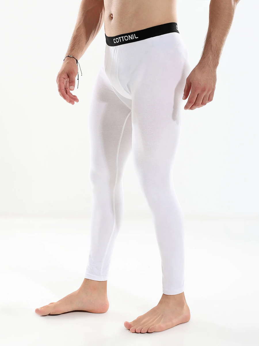 COTTONIL Men's Cotton Relax Thermal Bottom - White