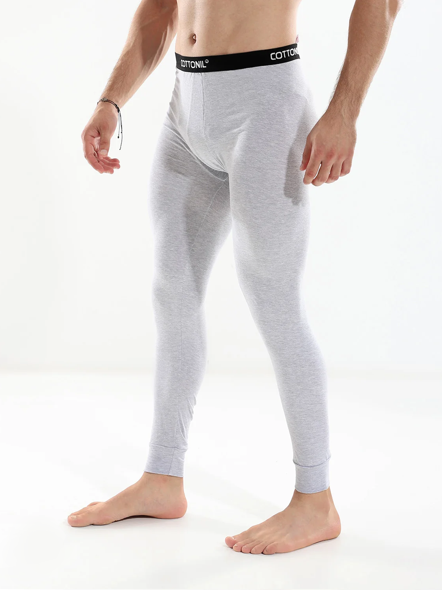 COTTONIL Men's Cotton Relax Thermal Bottom - Grey Melange