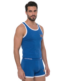 COTTONIL Men's Cotton Sleeveless Relax Underwear Set - Blue