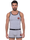 COTTONIL Men's Cotton Sleeveless Relax Underwear Set - Grey Melange