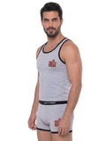 COTTONIL Men's Cotton Sleeveless Relax Underwear Set - Grey Melange