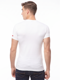 COTTONIL Men's Cotton Stretch O-Neck Short-Sleeve Undershirt - White