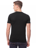 COTTONIL Men's Cotton Stretch O-Neck Short-Sleeve Undershirt - Black