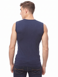 COTTONIL Men's Cotton Stretch O-Neck Cut Top Undershirt - Navy