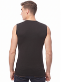 COTTONIL Men's Cotton Stretch V-Neck Cut Top Undershirt - Black