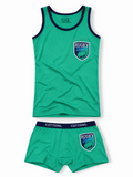 COTTONIL Babies Cotton Turbo Top & Boxer Briefs Set - Green