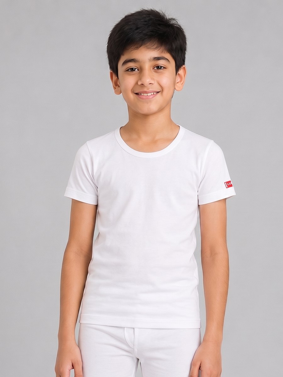 COTTONIL Babies Cotton Stretch Short-Sleeve Undershirt - White