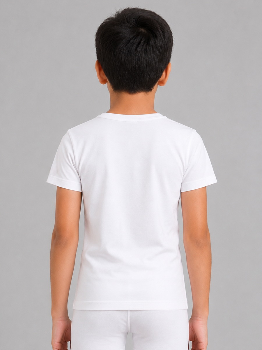 COTTONIL Babies Cotton Stretch Short-Sleeve Undershirt - White