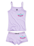COTTONIL Babies Cotton Heart Top & Boyshort Set - Lavender