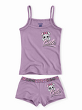 COTTONIL Babies Cotton Heart Top & Boyshort Set - Purple