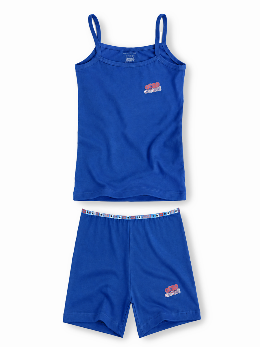 COTTONIL Babies Cotton Heart Top & Shorts Set - Blue