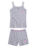 COTTONIL Babies Cotton Heart Top & Shorts Set - Grey Melange