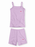 COTTONIL Babies Cotton Heart Top & Shorts Set - Lavender