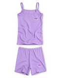 COTTONIL Babies Cotton Heart Top & Shorts Set - Purple