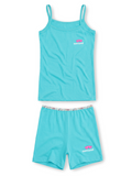 COTTONIL Babies Cotton Heart Top & Shorts Set - Turquoise