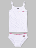 COTTONIL Babies Cotton Heart Top & Culottes Set - White