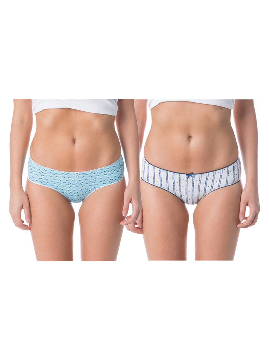 COTTONIL Women's Cotton Candy Printed Midi Briefs - Pack of 2 - Assorted Colors