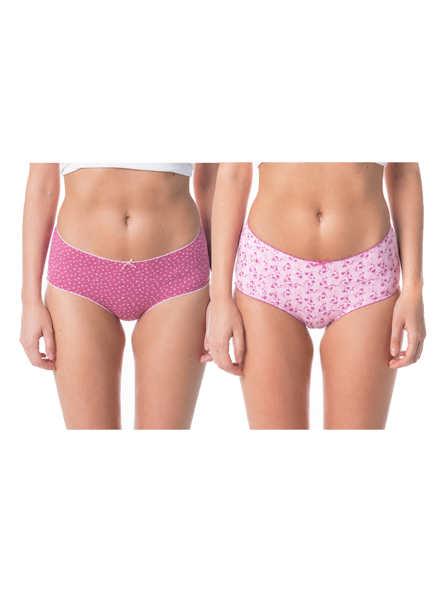 COTTONIL Women's Cotton Candy Printed Midi Briefs - Pack of 2 - Assorted Colors