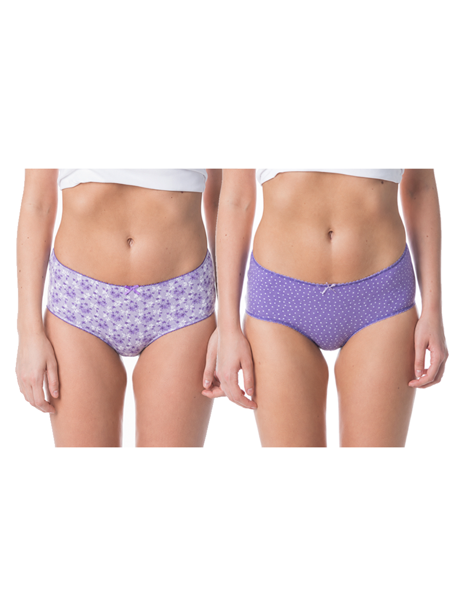 COTTONIL Women's Cotton Candy Printed Midi Briefs - Pack of 2 - Assorted Colors