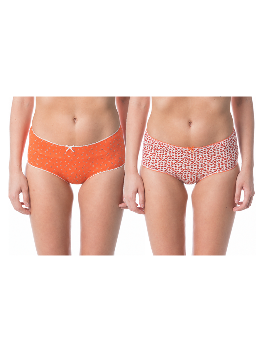 COTTONIL Women's Cotton Candy Printed Midi Briefs - Pack of 2 - Assorted Colors