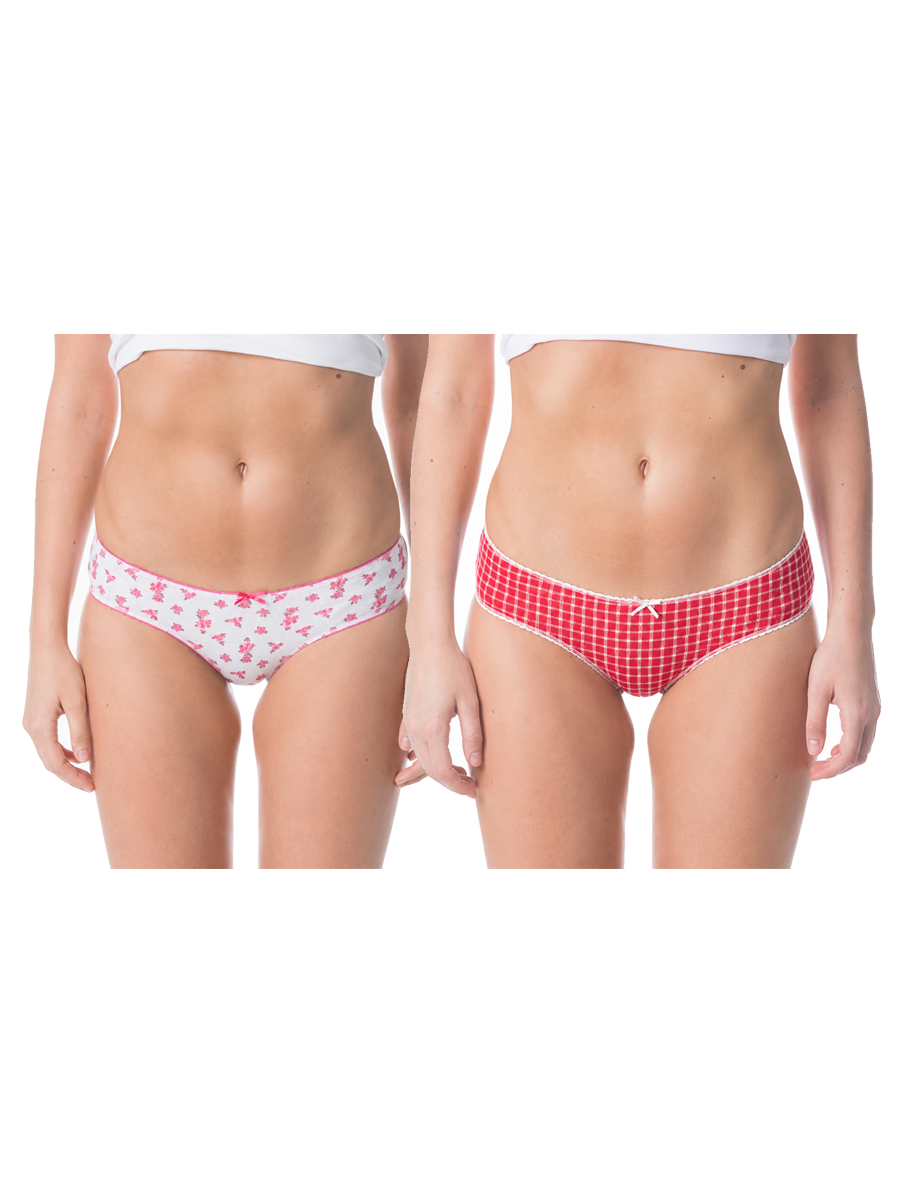 COTTONIL Women's Cotton Candy Printed Midi Briefs - Pack of 2 - Assorted Colors