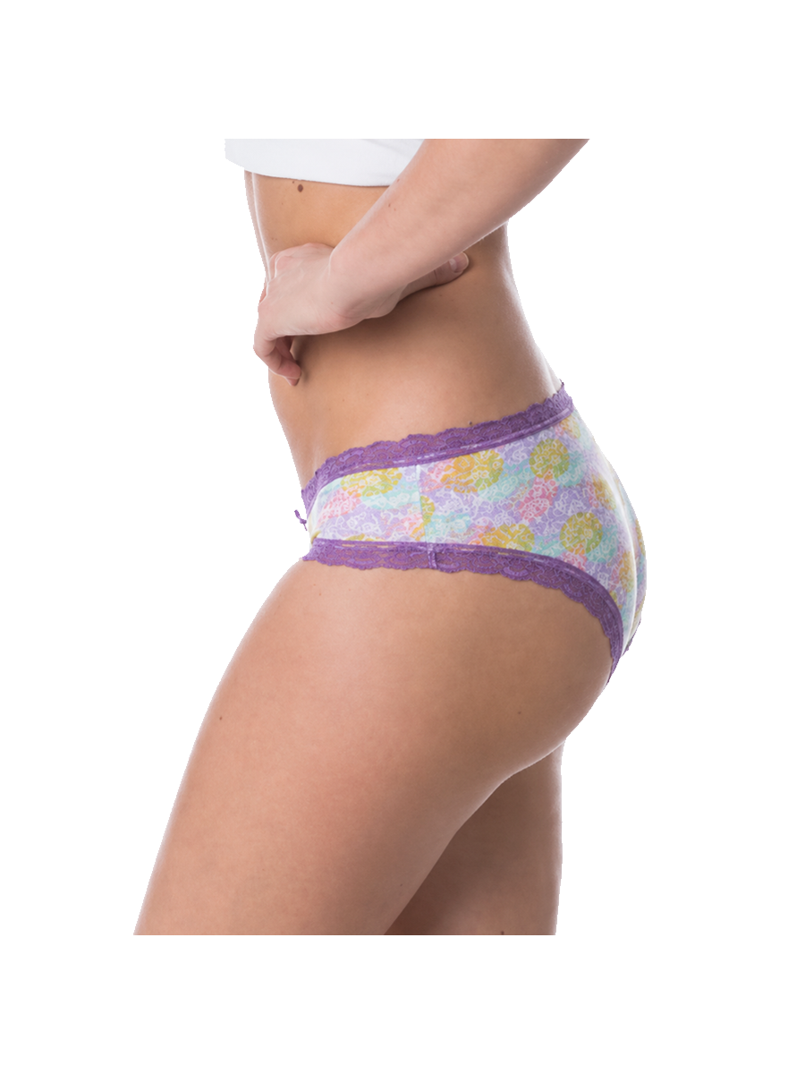 COTTONIL Women's Cotton Candy Love Lace Bikini Briefs - Assorted Colors