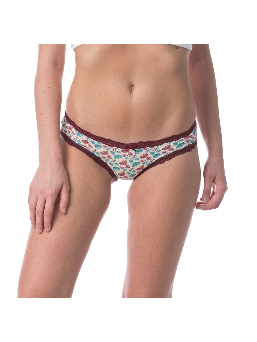COTTONIL Women's Cotton Candy Love Lace Bikini Briefs - Assorted Colors