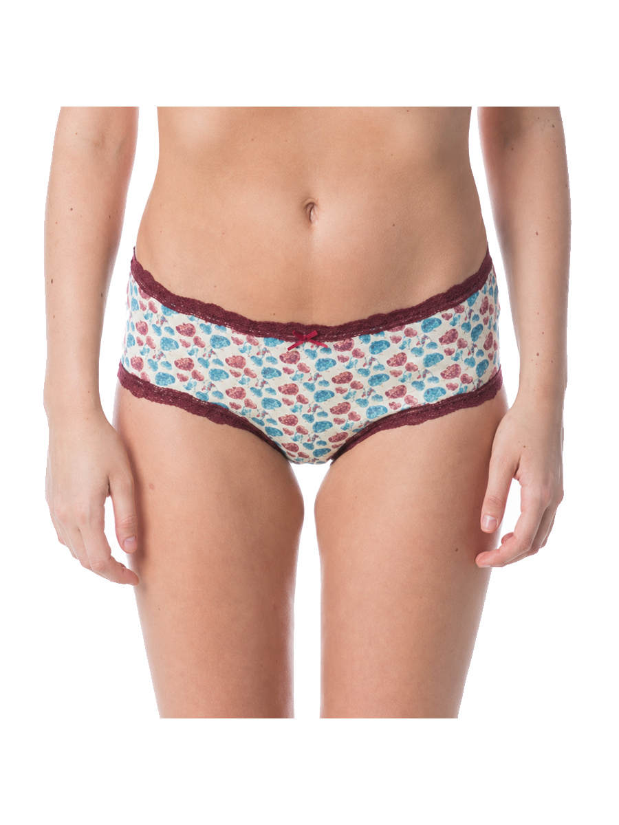COTTONIL Women's Cotton Candy Midi Love Lace Briefs - Assorted Colors