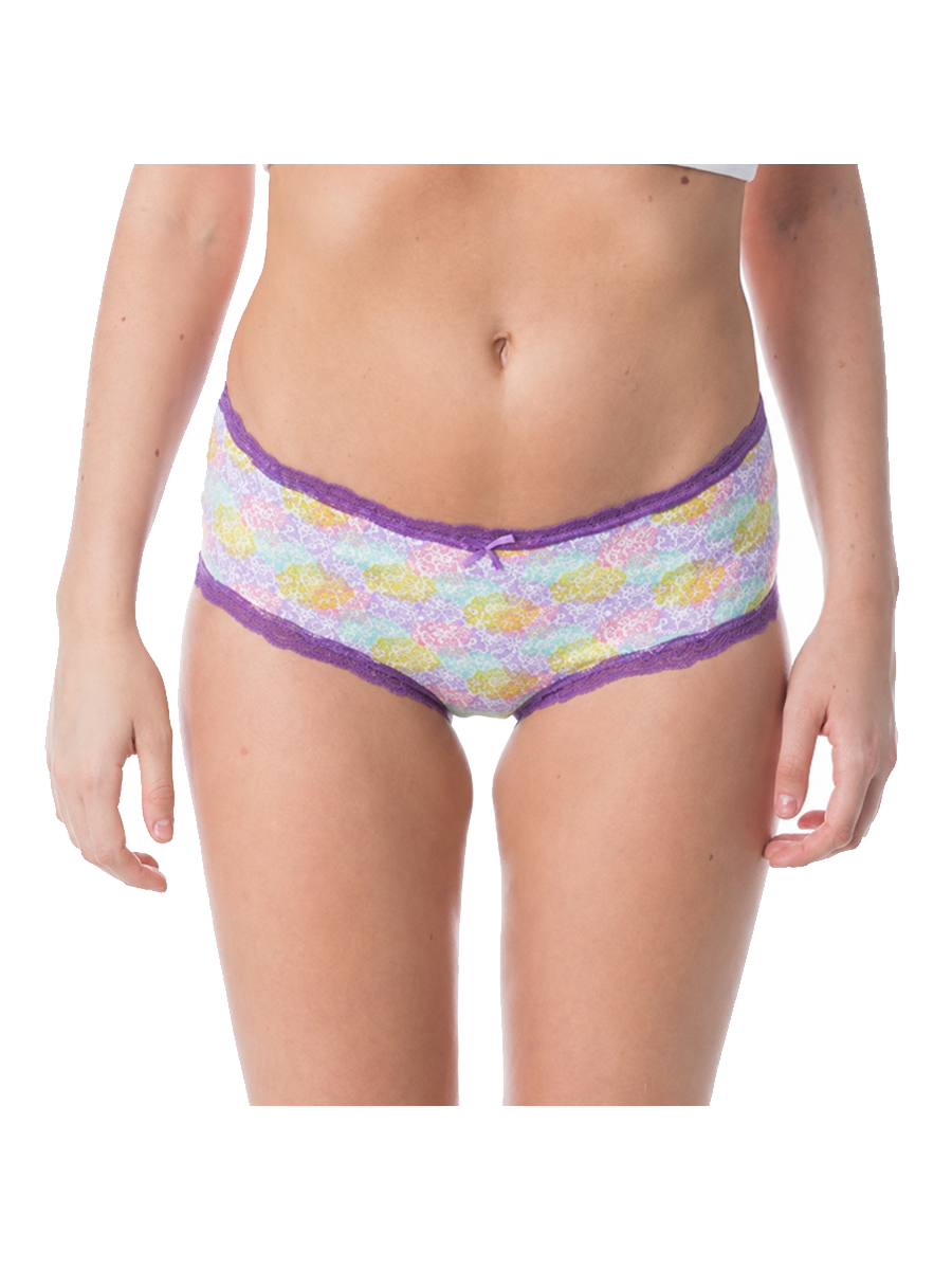 COTTONIL Women's Cotton Candy Midi Love Lace Briefs - Assorted Colors