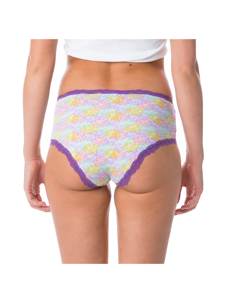 COTTONIL Women's Cotton Candy Midi Love Lace Briefs - Assorted Colors