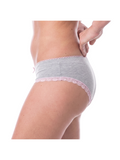 COTTONIL Women's Cotton Candy Fancy Lace Bikini Briefs - Grey