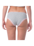 COTTONIL Women's Cotton Candy Fancy Lace Bikini Briefs - Grey