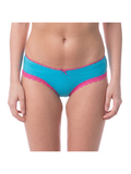 COTTONIL Women's Cotton Candy Fancy Lace Bikini Briefs - Turquoise