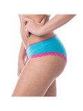 COTTONIL Women's Cotton Candy Fancy Lace Bikini Briefs - Turquoise