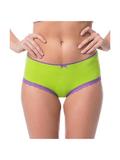 COTTONIL Women's Cotton Candy Midi Fancy Lace Briefs - Lime Green