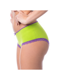 COTTONIL Women's Cotton Candy Midi Fancy Lace Briefs - Lime Green