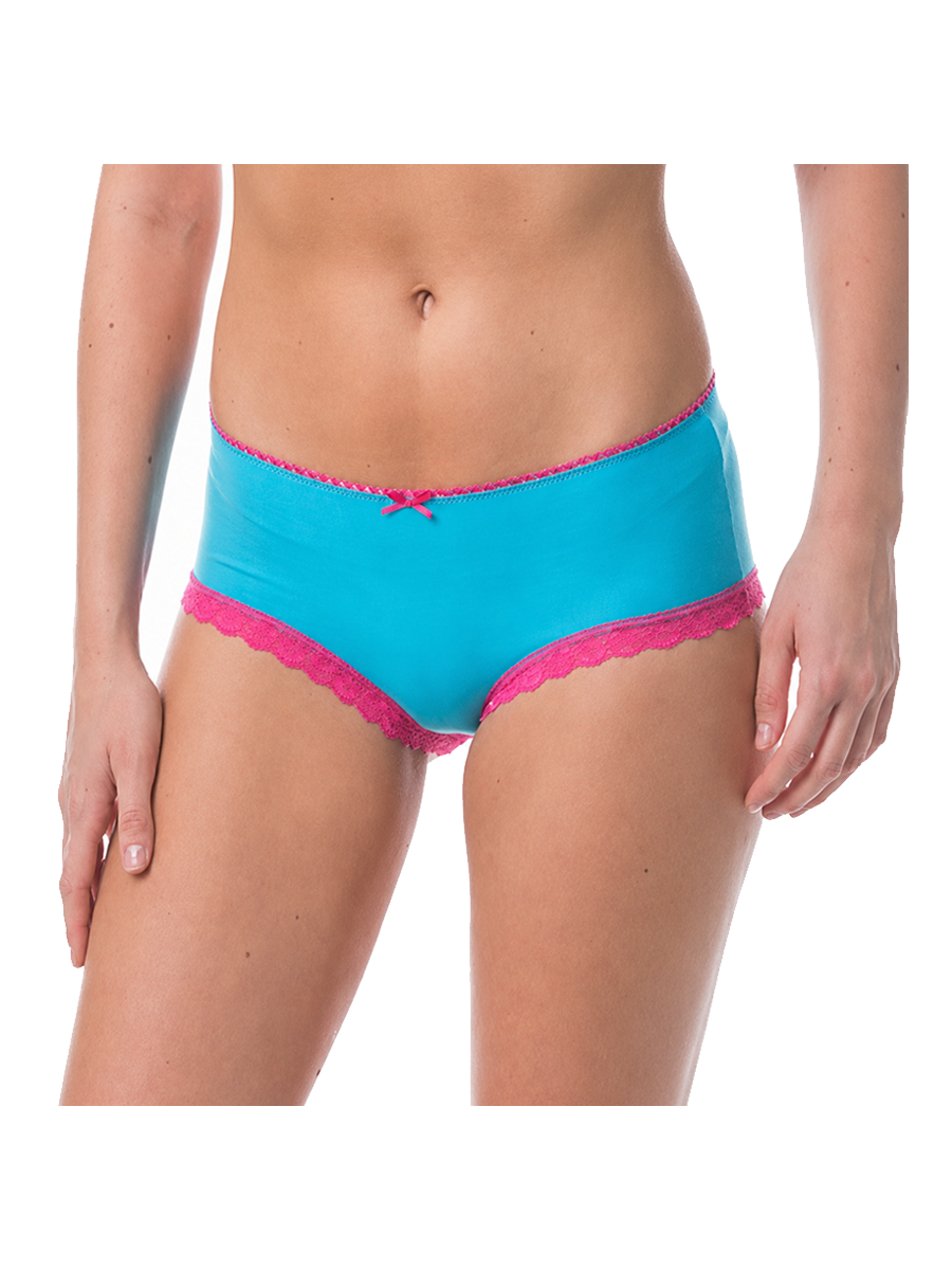 COTTONIL Women's Cotton Candy Midi Fancy Lace Briefs - Turquoise