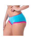 COTTONIL Women's Cotton Candy Midi Fancy Lace Briefs - Turquoise