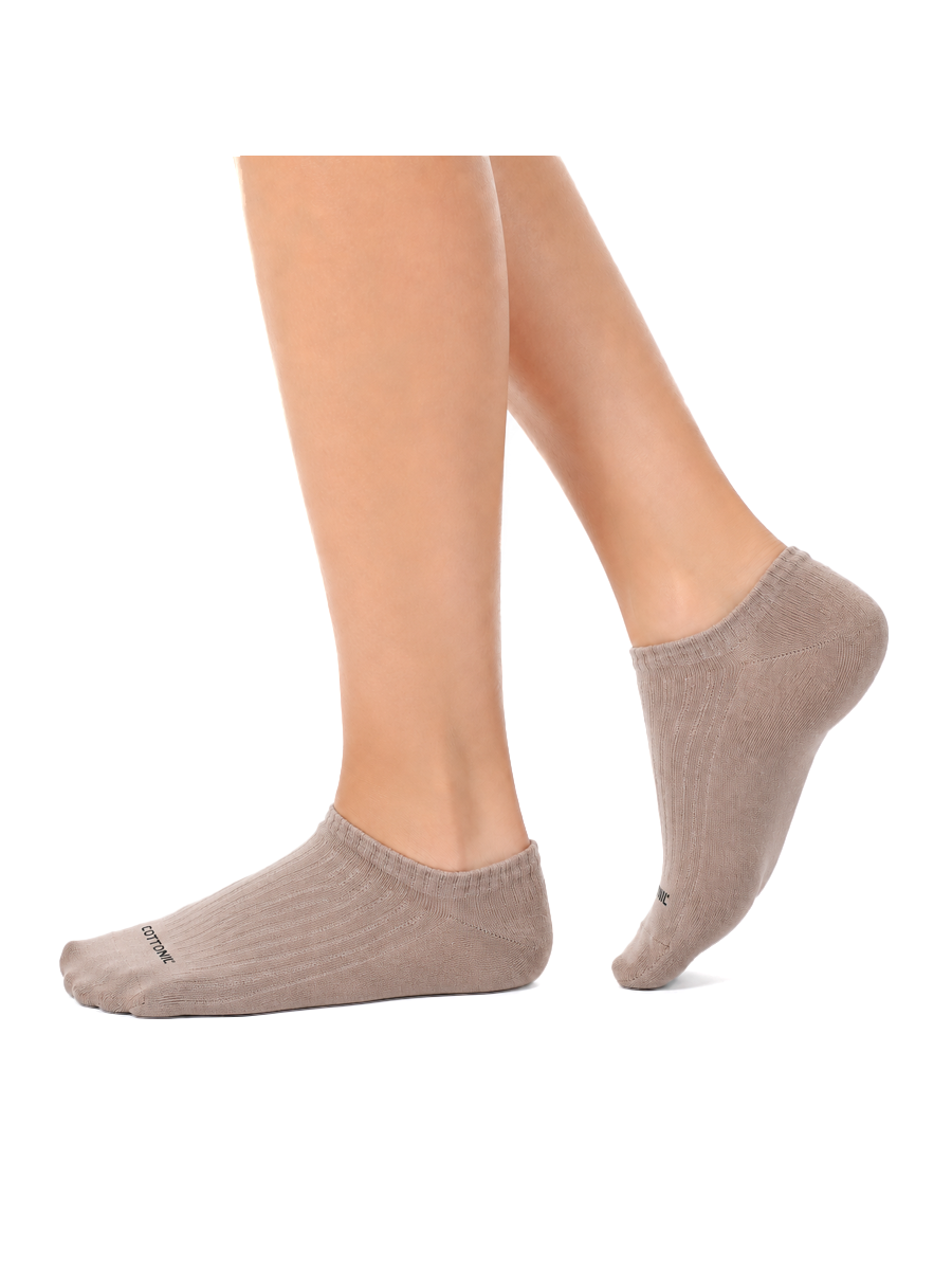 COTTONIL Women's Cotton Ankle Sport Socks - Beige