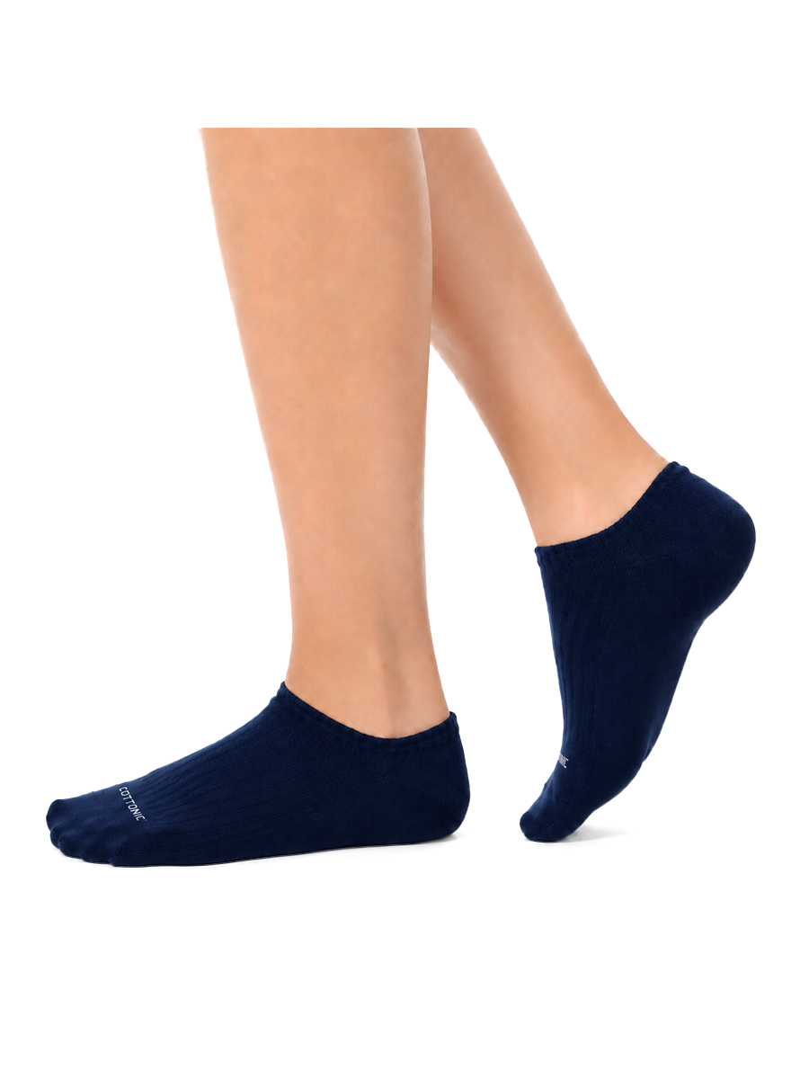 COTTONIL Women's Cotton Ankle Sport Socks - Navy