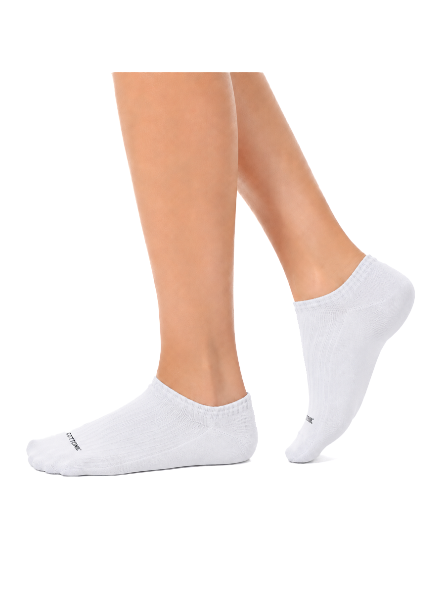 COTTONIL Women's Cotton Ankle Sport Socks - White
