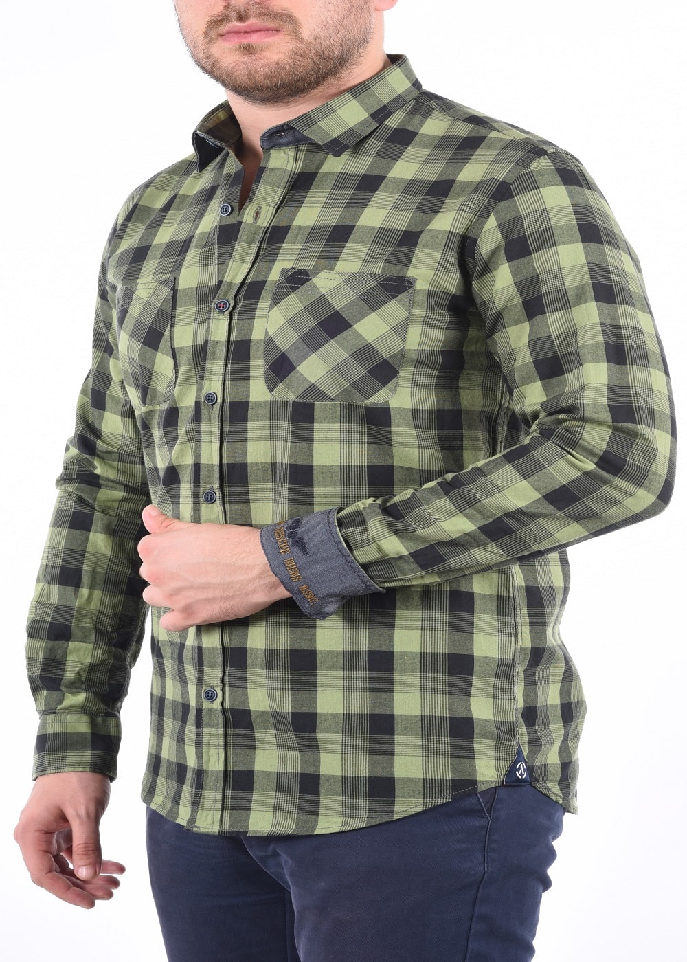 ARMA Men Shirts %100 Cotton Plaid Woven