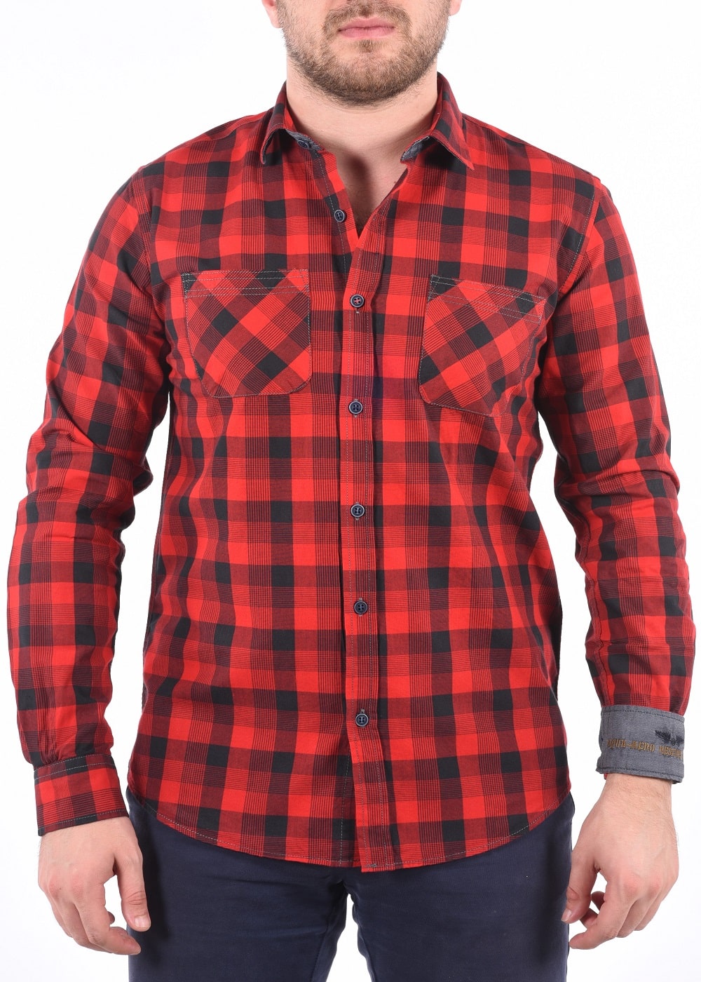 ARMA Men Shirts %100 Cotton Plaid Woven