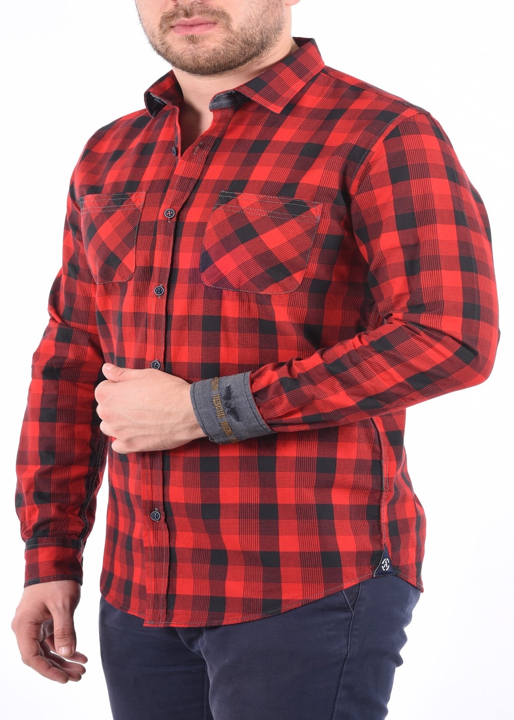 ARMA Men Shirts %100 Cotton Plaid Woven