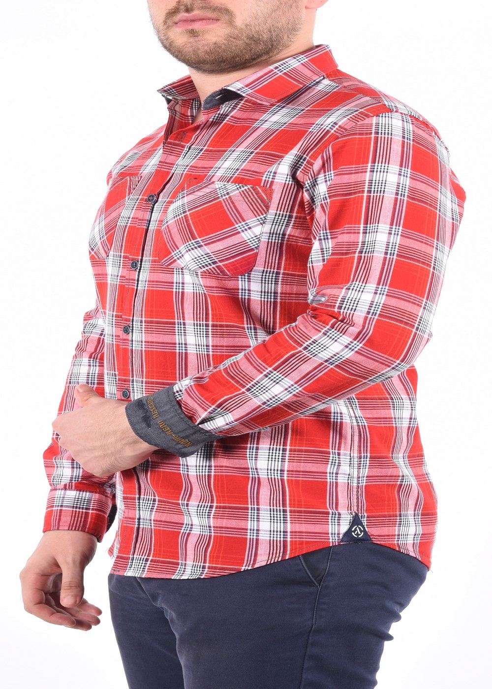 ARMA Men Shirts %100 Cotton Plaid Woven