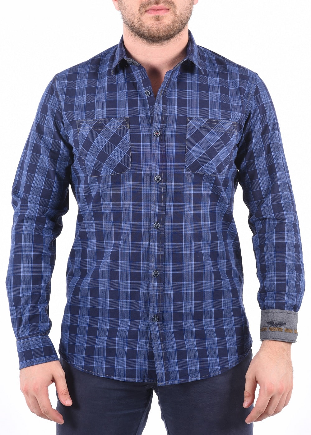 ARMA Men Shirts %100 Cotton Plaid Woven